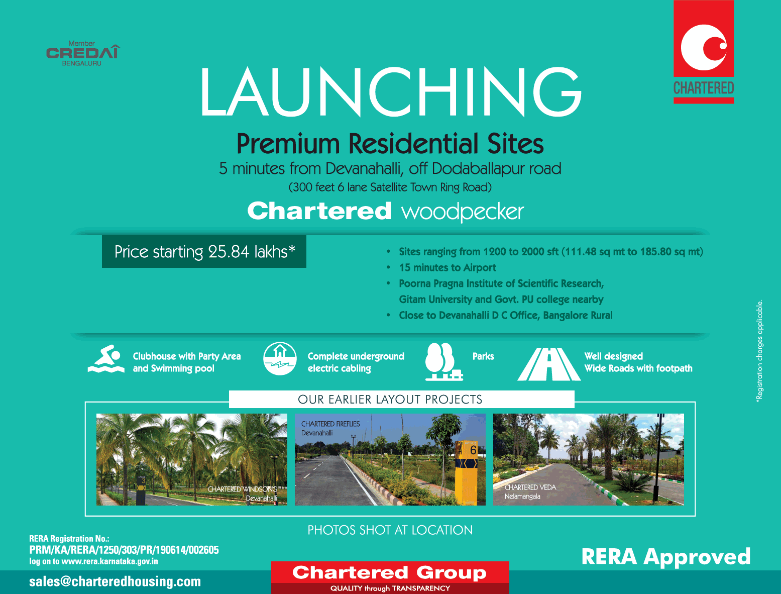 Chartered Woodpecker launching premium residential site in Bangalore Update